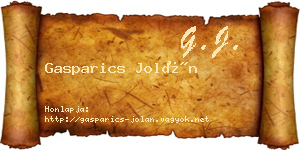 Gasparics Jolán névjegykártya