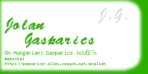 jolan gasparics business card